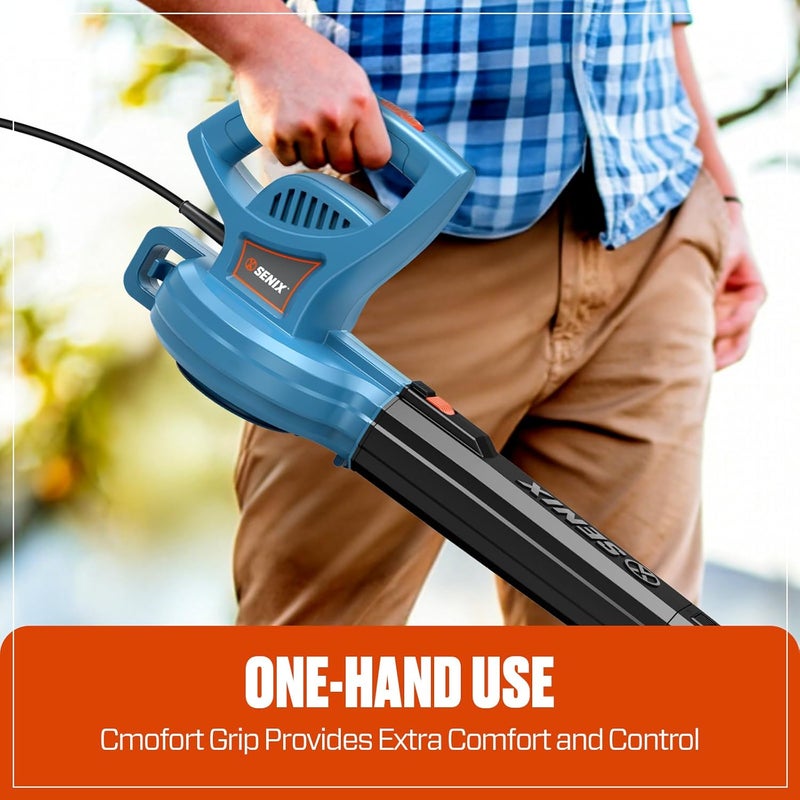 Senix 6 AMP Handheld Electric Leaf Blower, Up to 260 CFM and 155 MPH, Lightweight, 120V (BLE06-L) - Image 5